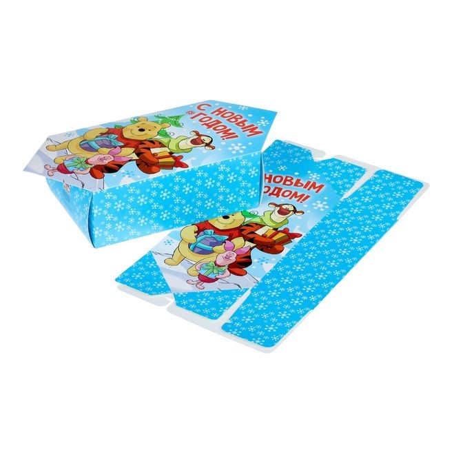 Коробка для новогоднего подарка картонная в виде конфеты ''Веселья и радости'' 14*22*8 см  Арт. 80612 - фото