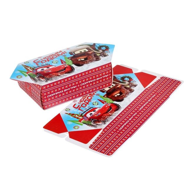 Коробка для новогоднего подарка картонная в виде конфеты ''С Новым годом'' 14*22*8 см  Арт. 80617