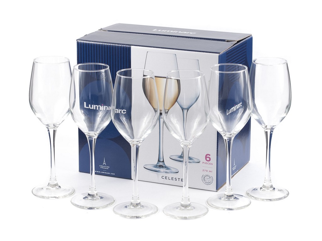 Набор бокалов для вина стеклянных Luminarc CELESTE - 6 шт. 270 мл  Арт. 80905 - фото