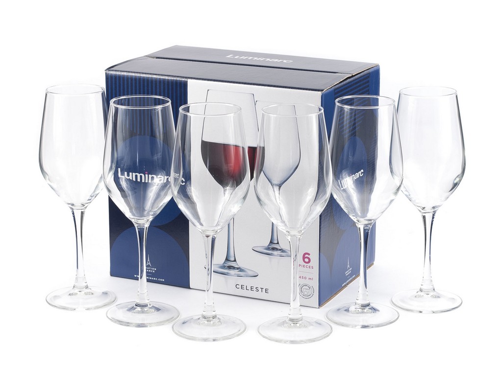 Набор бокалов для вина стеклянных CELESTE - 6 шт. 450 мл  Арт. 80907 - фото