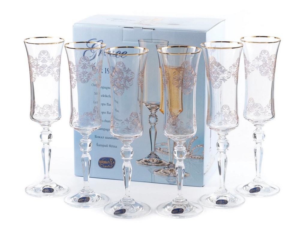 Набор бокалов для шампанского декор. GRACE  6 шт. 190 мл Арт. 80946 - фото