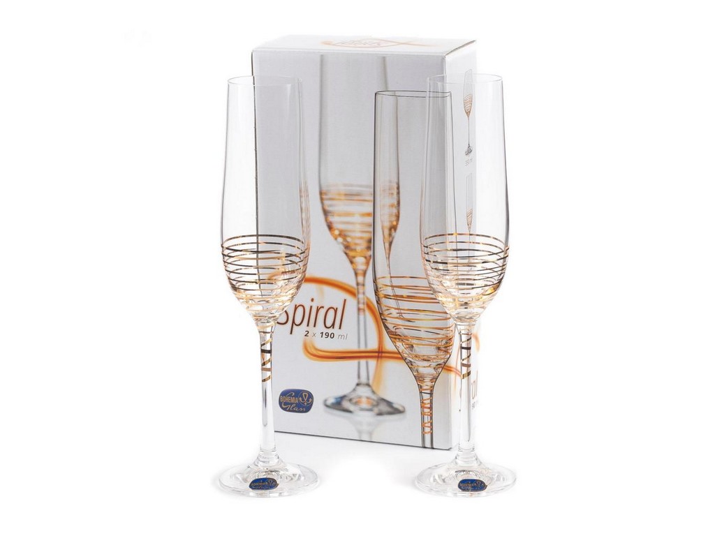 Набор бокалов для шампанского декор. VIOLA  - 2 шт. 190 мл  Арт. 80953 - фото