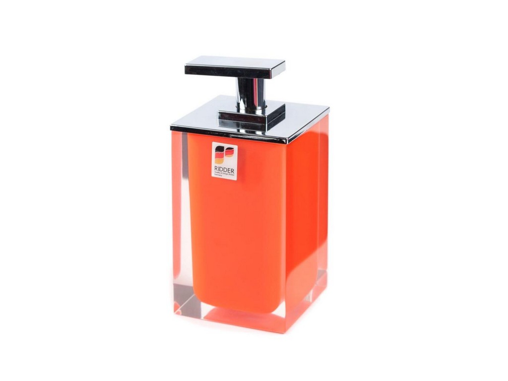 Дозатор для жидкого мыла полирезин ''colours orange'' 7*7*14 см Арт.81624