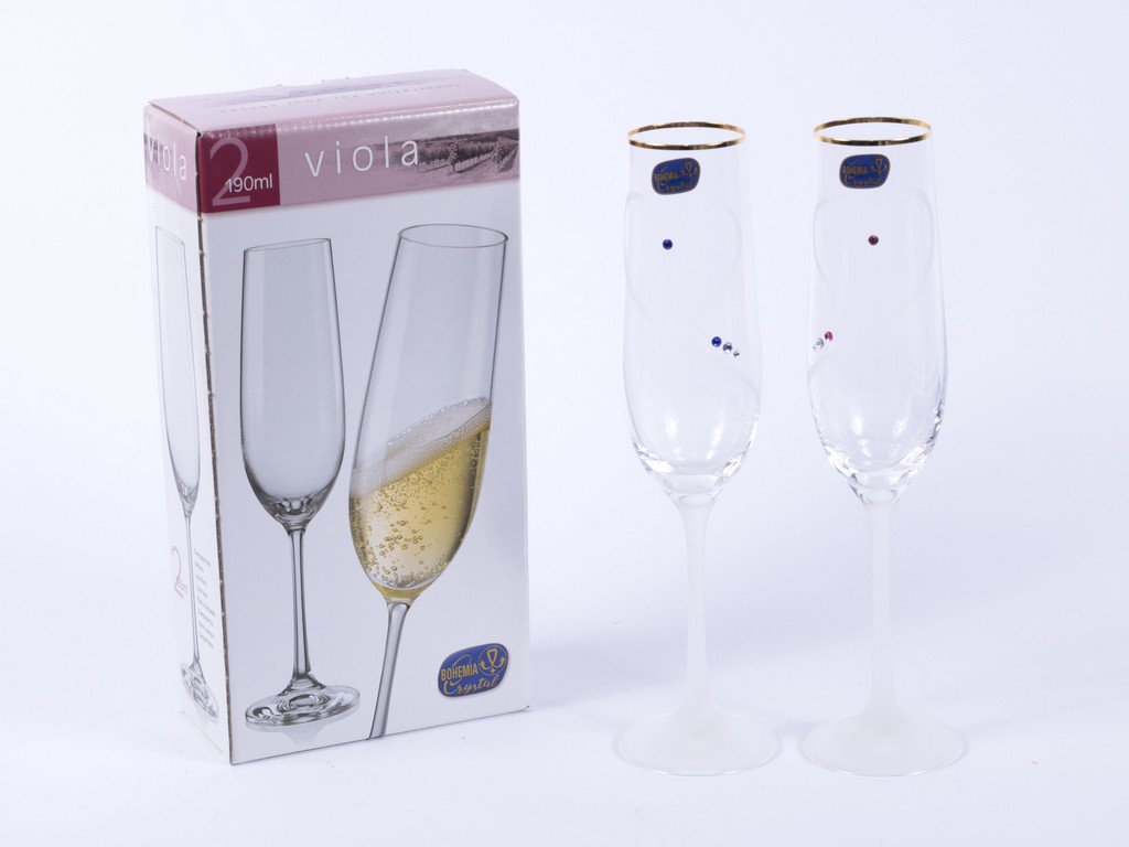 Набор бокалов для шампанского Viola декор. 2 шт. 190 мл Арт.81682 - фото