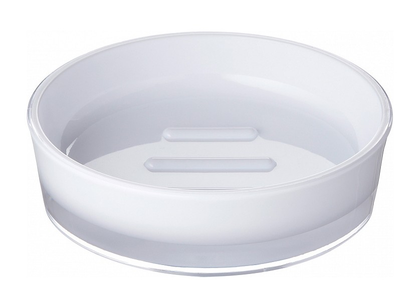 Подставка для мыла акриловая ''disco white'' 11,3*11,3*3,3 см Арт.82084 - фото