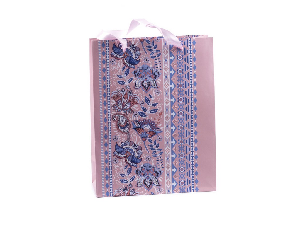 Пакет для подарков бумажный ''цветочная вышивка'' 18*23*8 см   Арт.84006 - фото