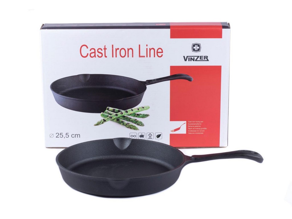 Сковорода чугунная ''cast iron'' 25,5 см Арт.84223 - фото