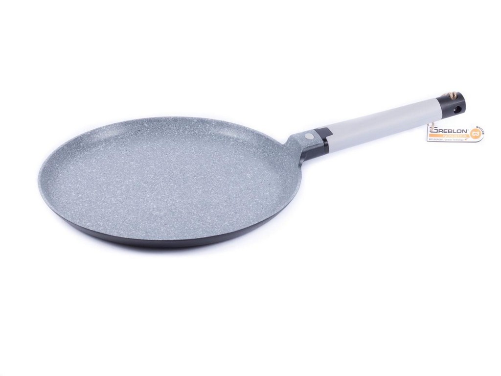 Сковорода-блинница алюминиевая антипригарная с мраморным покрытием ''greblon compact induction'' 28 см  Арт.84241 - фото