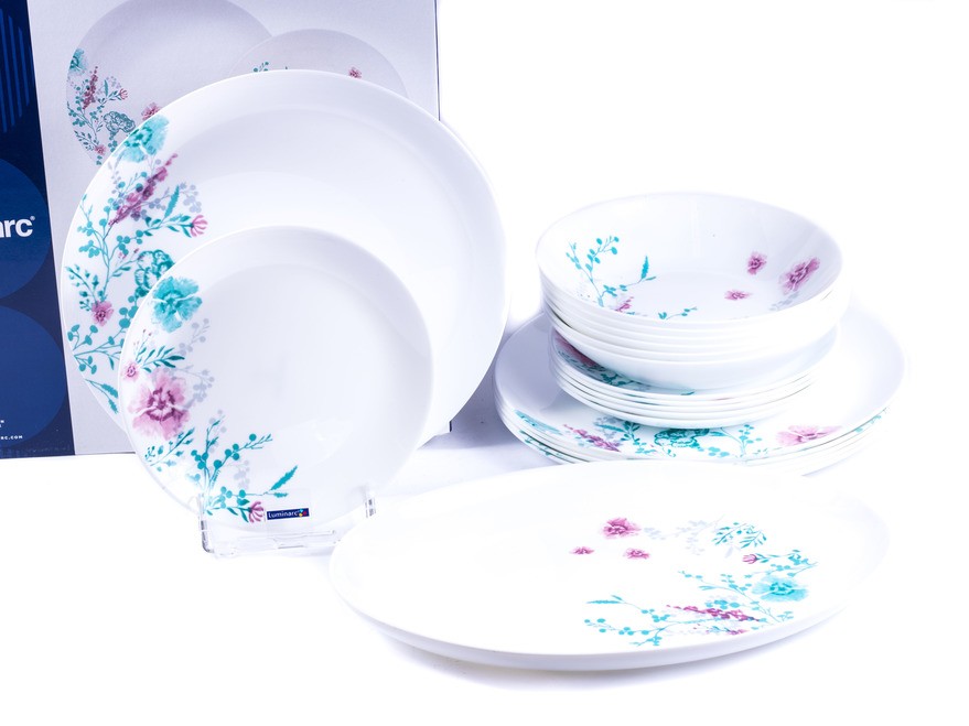 Набор посуды стеклокерамический ''diwali sabline'' 19 пр.: 18 тарелок 19/20/27 см, блюдо 33 см (арт. N7999, код 171675) Арт.84575 - фото