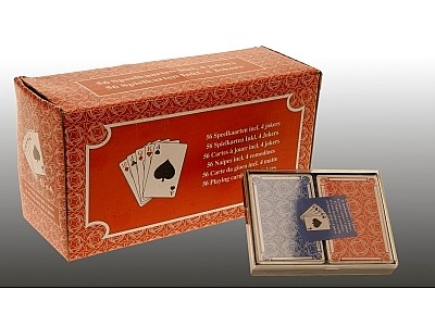 Набор карт игральных в пластмассовой коробке 2 колоды по 56 карт Арт.84790