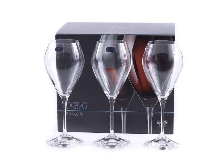 Набор бокалов для вина стеклянных ''bravo'' 6 шт. 480 мл  Арт.84803 - фото