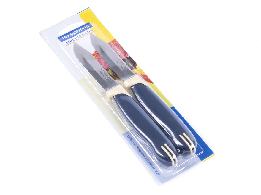 Набор ножей металлических для овощей ''multicolor'' 2 шт. С пластмассовыми ручками 7,7/18,5 см Арт.84869 - фото