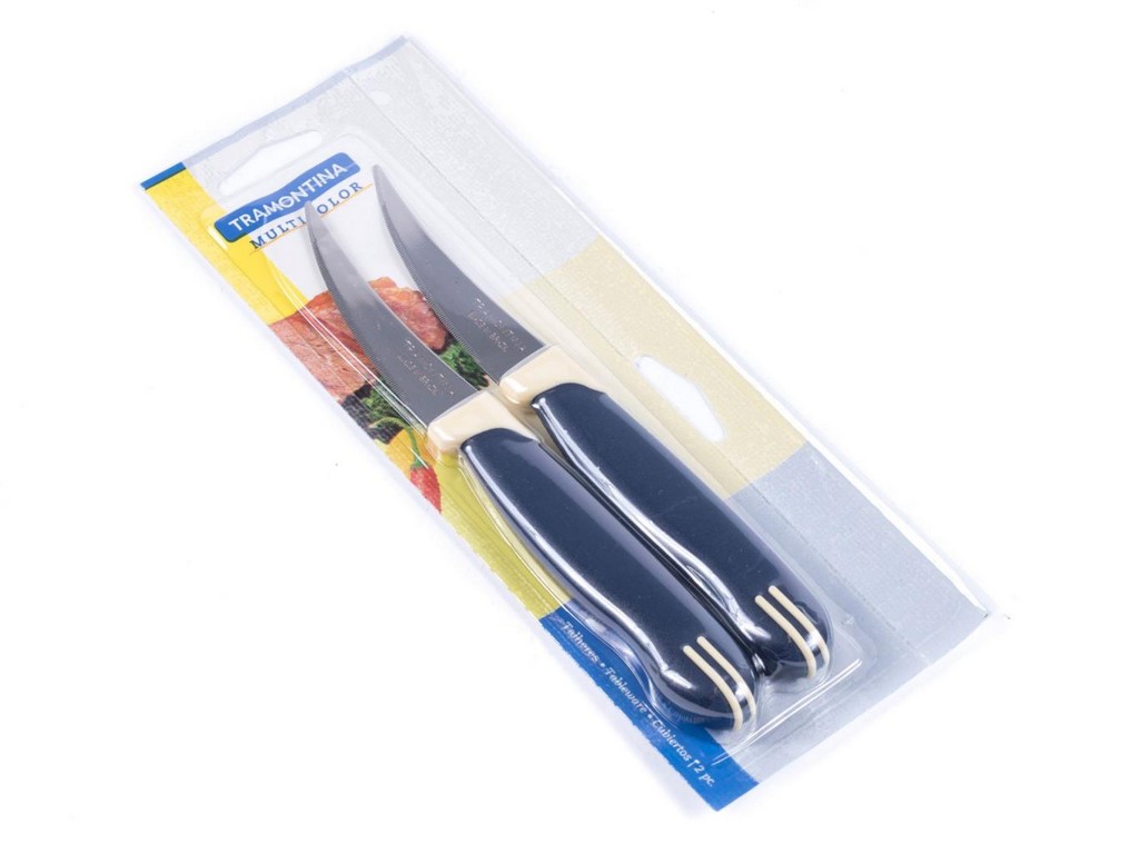 Набор ножей металлических для овощей ''multicolor'' 2 шт. С пластмассовми ручками 7,2/18 см Арт.84870 - фото