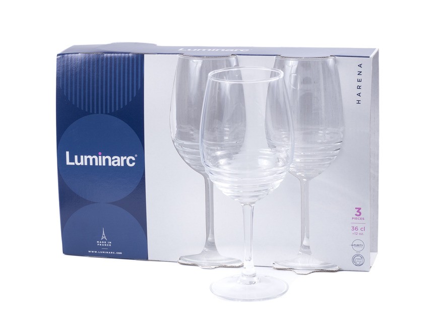 Набор бокалов для вина стеклянных Luminarc ''harena'' 3 шт. 360 мл  Арт.84962