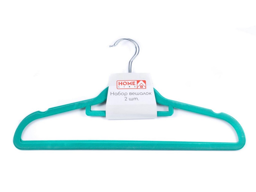 Набор вешалок для одежды металлических с вельветовым покрытием 2 шт. 42 см Арт.85592 - фото