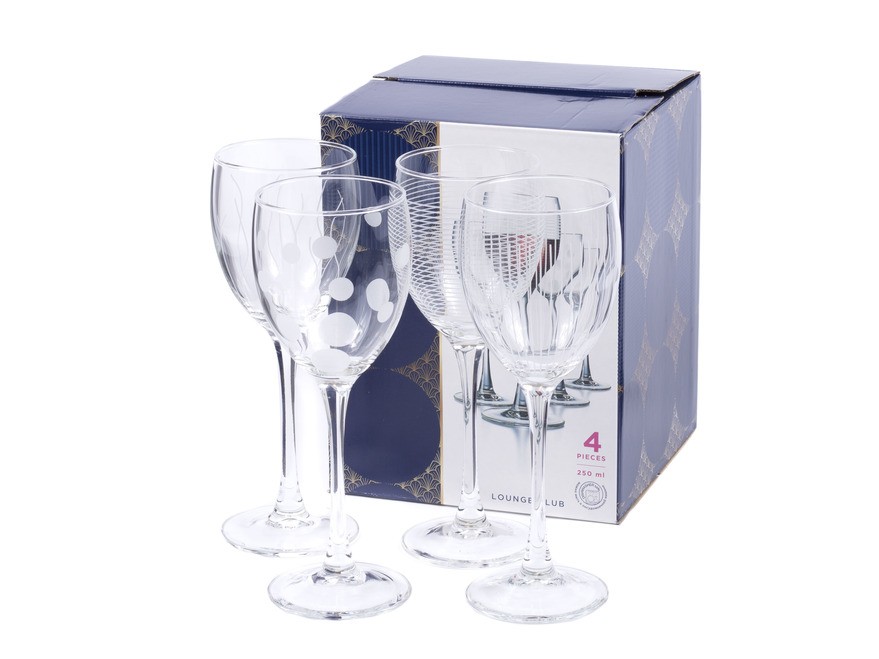 Набор бокалов для вина стеклянных Luminarc ''lounge club'' 4 шт. 250 мл  Арт.85662 - фото
