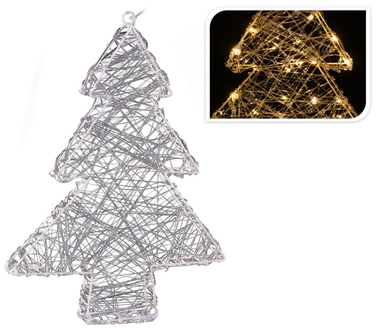 Украшение новогоднее светящееся ''елка'' 30 см 20 лампочек (арт. Ax8106500, код 613094) (теплый белый) (работает от батареек) Арт.86428