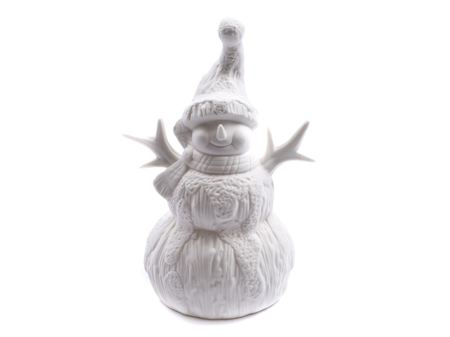Статуэтка фарфоровая светящаяся ''снеговик'' 9,5*8,3*15,8 см (арт. Tp17835, код 171521) (работает от батареек) Арт.86620 - фото