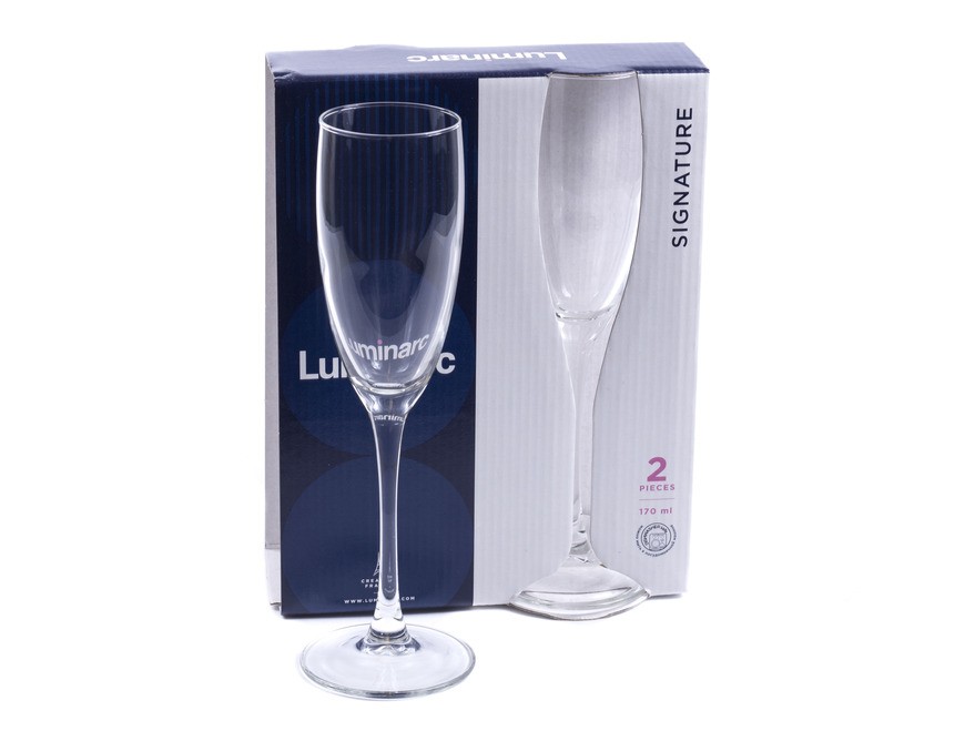 Набор бокалов для шампанского стеклянных ''signature'' 2 шт. 170 мл Арт.86704