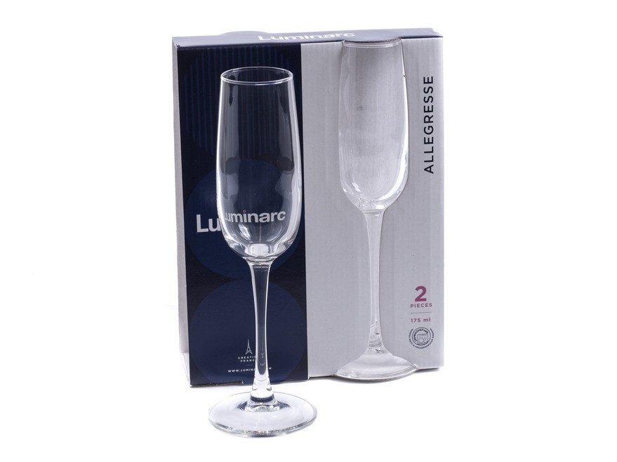 Набор бокалов для шампанского стеклянных ''allegresse'' 2 шт. 175 мл Арт.86705