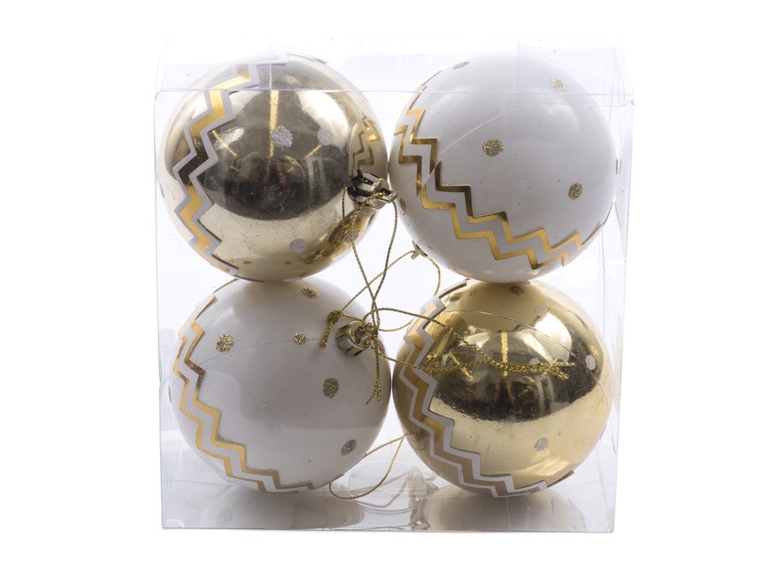 Набор шаров елочных пластмассовых 4 шт. 8 см (арт.25230822, код 371599) Арт.86764 - фото