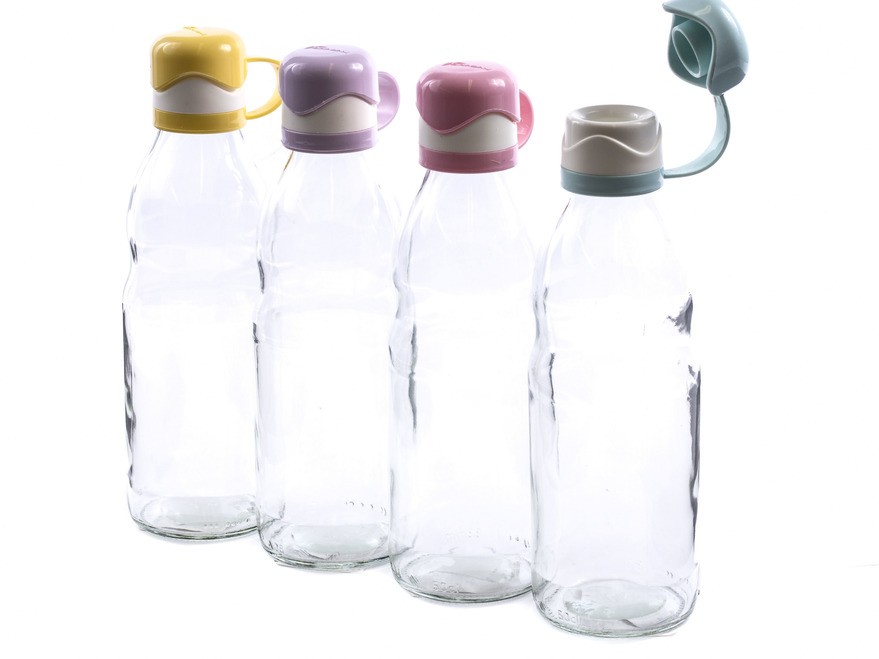 Бутылка стеклянная для питья с пластмассовой крышкой 750 мл (арт. M-276, код 832760) Арт.86965