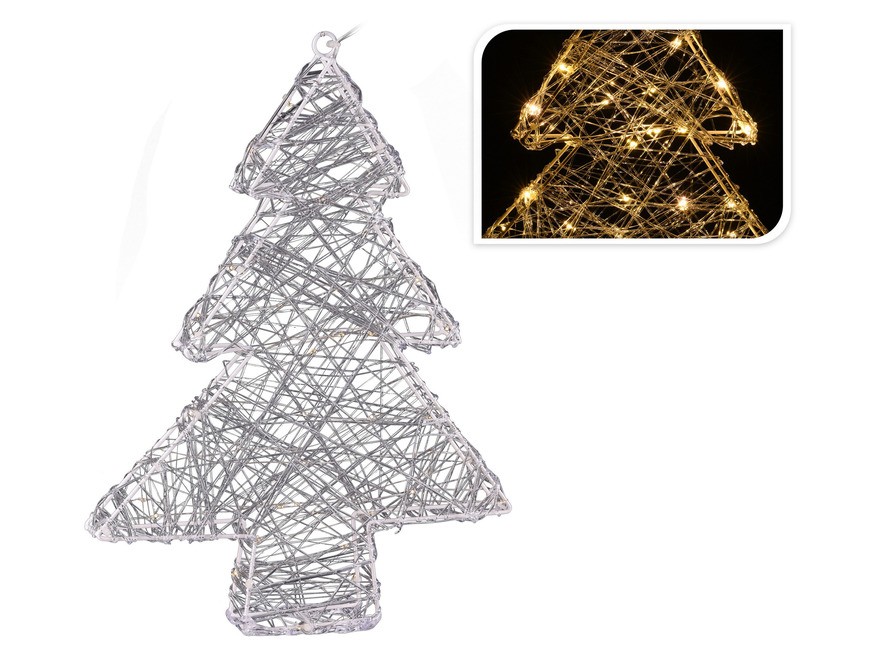 Украшение новогоднее светящееся ''елка'' 50 см 60 лампочек (арт. Ax8106520, код 613131) (работает от батареек) (теплый белый) Арт.87006 - фото