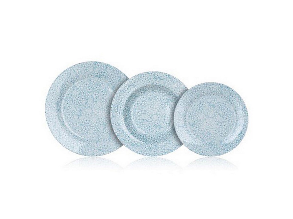 Набор тарелок фарфоровых ''blue medow'' 18 шт. 19/21,5/24 см Арт.87170 - фото