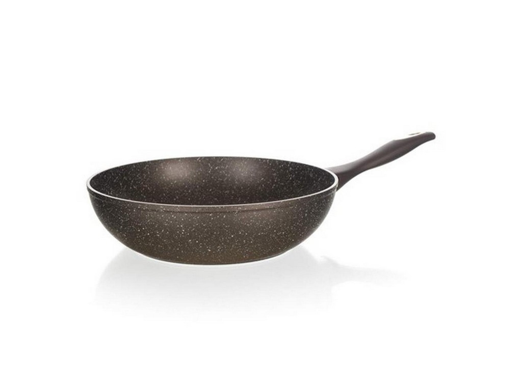 Сковорода алюминиевая антипригарная с гранитной крошкой ''granite dark brown wok'' 28 см (арт. 40050728b, код 372753) Арт.87295 - фото