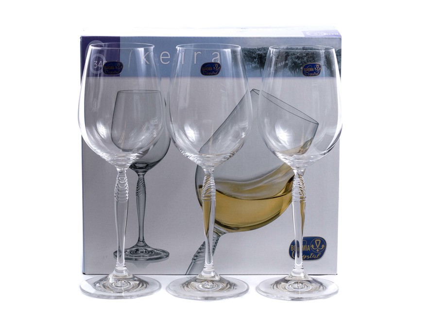 Набор бокалов для вина стеклянных ''Keira'' 6 шт. 340 мл Арт.87745 - фото