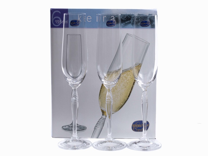 Набор бокалов для шампанского стеклянных ''Keira'' 6 шт. 195 мл Арт.87752 - фото