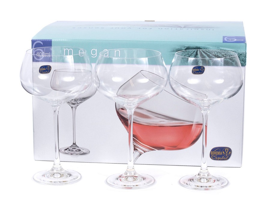 Набор бокалов для вина стеклянных ''megan'' 6 шт. 400 мл Арт.89853 - фото