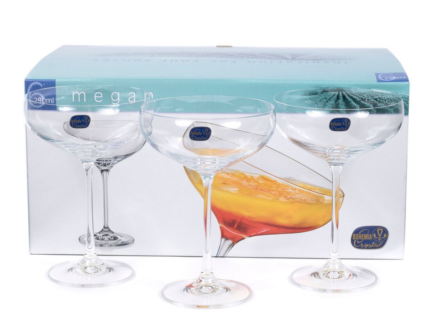 Набор бокалов для мартини стеклянных ''megan'' 6 шт. 290 мл Арт.89862 - фото