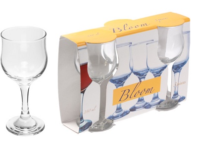 Набор бокалов для вина, 3 шт., 240 мл, 164х70 мм, серия Bloom, DIAMOND (SW063A-40)