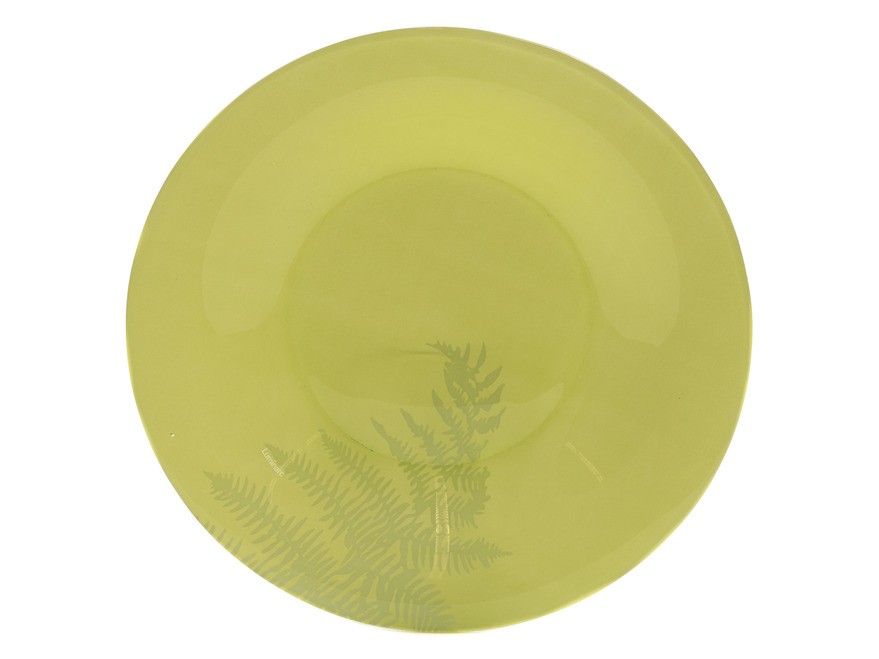 Тарелка глубокая стеклянная ''filicaria vert'' 21,5 см (арт. P3063, код 194537) Арт.90131 - фото
