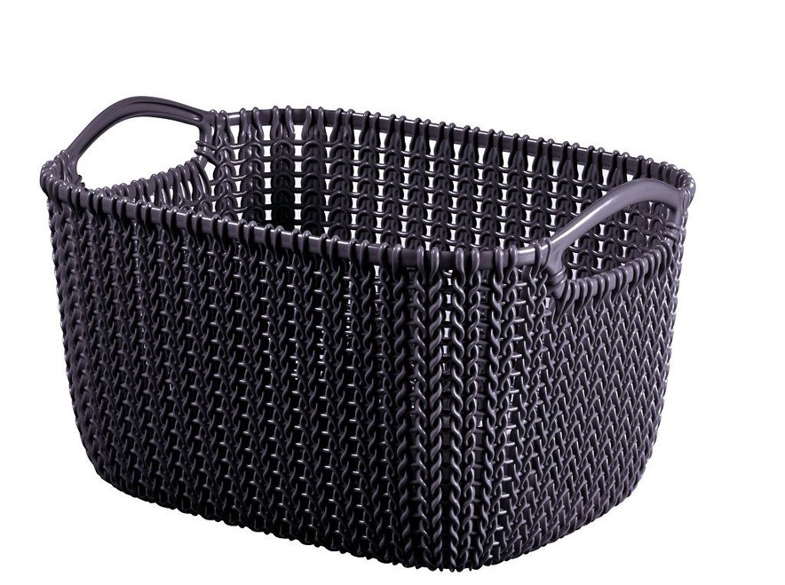 Корзина пластмассовая ''knit'' прямоугольная s 8 л/30*22*17 см (арт. 230119, код 974386) Арт.90208 - фото