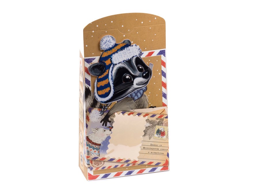 Коробка для новогоднего подарка картонная ''новогодняя почта'' 15*22*7 см (арт. 25089768, код 241784) Арт.91092 - фото