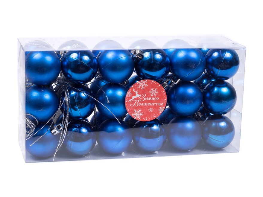 Набор шаров елочных пластмассовых 36 шт. 4 см (арт. 25555467, код 766506) - фото