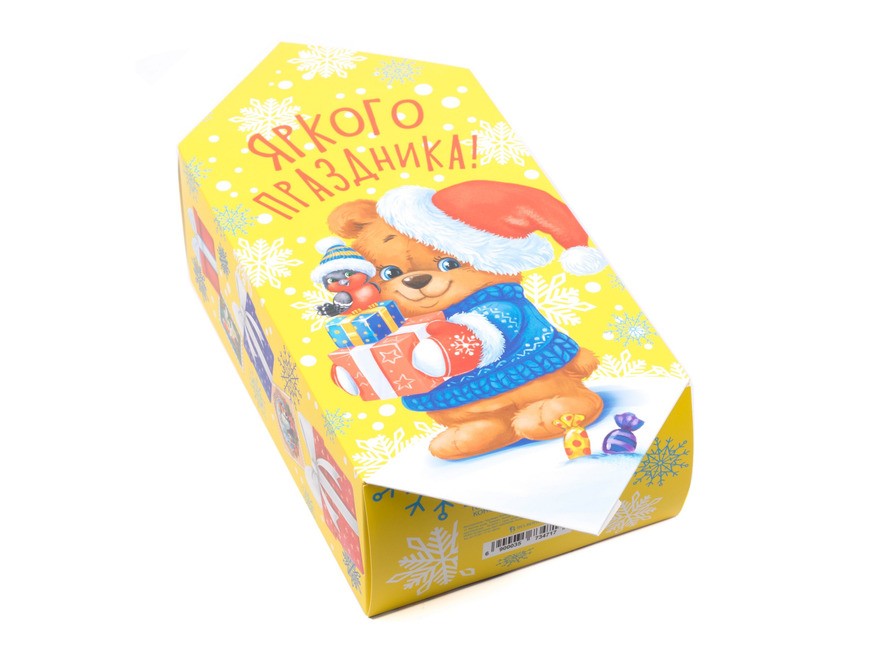 Коробка для новогоднего подарка картонная в виде конфеты ''яркого праздника'' 14*22*8 см (арт. 25595432, код 734717) Арт.91137 - фото
