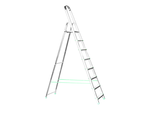 Лестница-стремянка алюм. 162 см 8 ступ., 5,83 кг (до 120 кг) iTOSS Eurostyl Арт. 2918 - фото