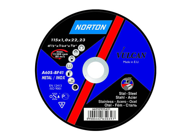 Круг отрезной 180х2.0x22.2 мм для металла Vulcan NORTON Арт.66252925440 - фото