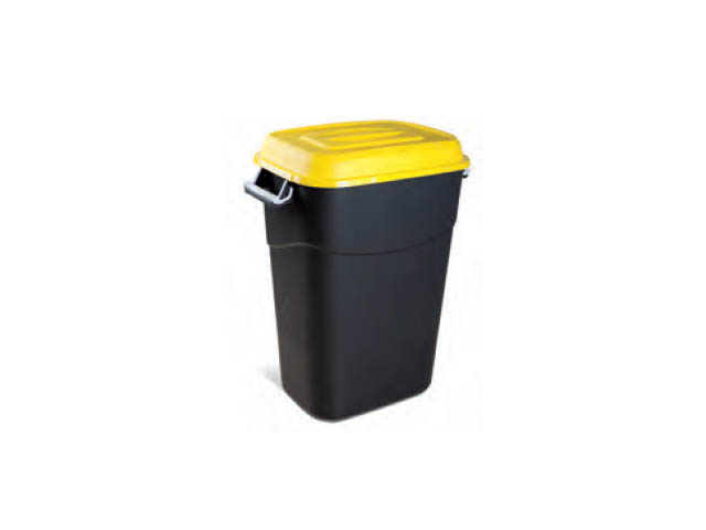 Контейнер для мусора пластик. 95л (жёлт. крышка) (TAYG) Арт. 410017 - фото