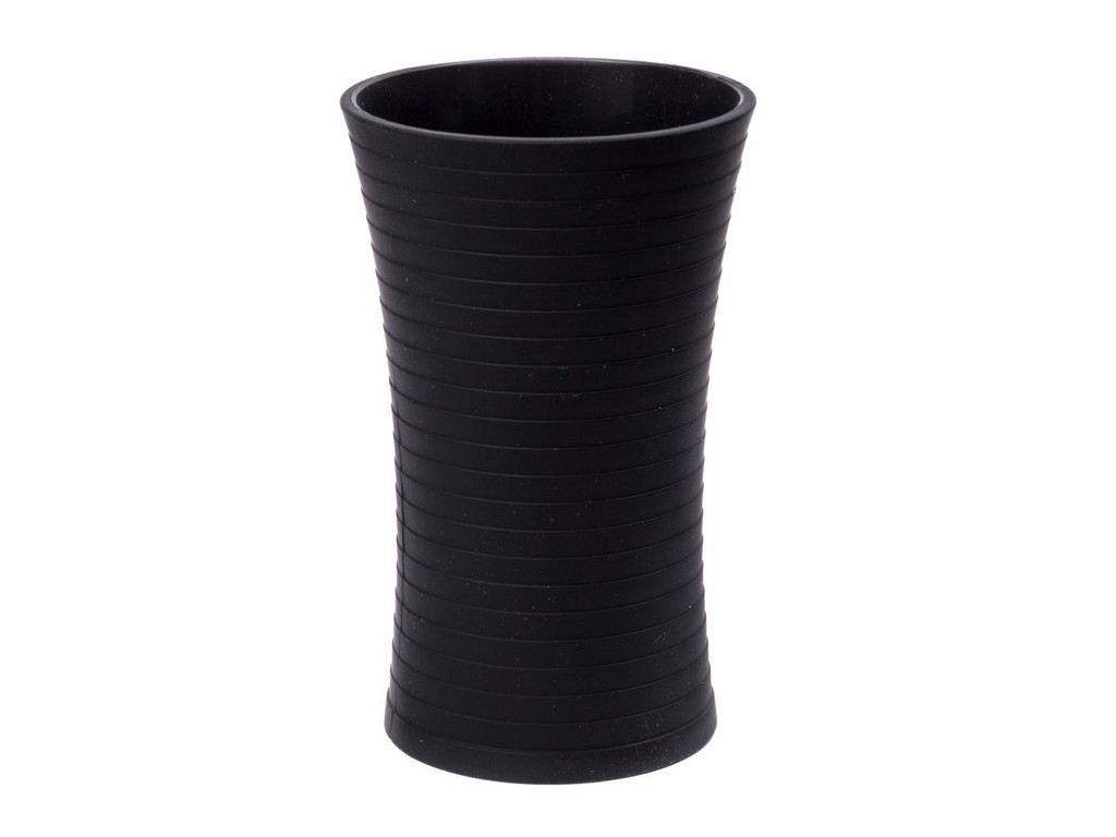 Стакан туалетный полипропилен ''tower black'' 7,2*7,2*11,5 см (арт. 22200110, код 222868) Арт.92528 - фото
