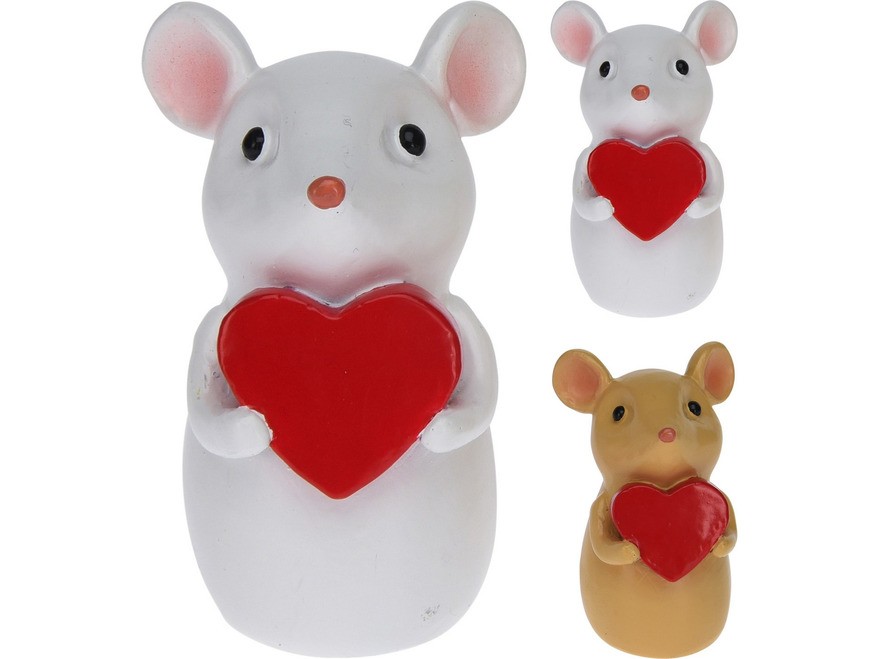 Статуэтка полистоун ''мышь с сердцем'' 3,5*3,5*7 см (код 282638) Арт.92625 - фото