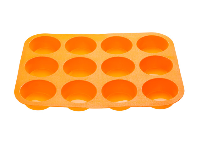 Форма для выпечки, силиконовая, прямоугольная на 12 кексов, 33 х 25 х 3 см, оранж., PERFECTO LINEA Арт. 20-018714 - фото
