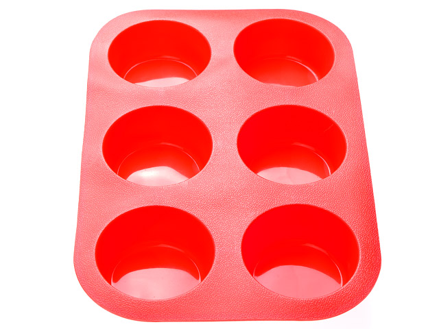 Форма для выпечки, силиконовая, прямоугольная на 6 кексов, 26 х 17.5 х 3 см, красная, PERFECTO LINEA Арт. 20-000415 - фото