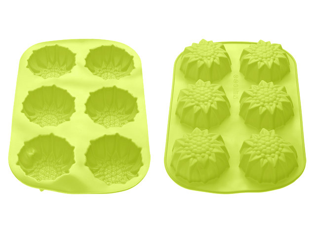 Форма для выпечки, силиконовая, прямоугольная на 6 кексов, 27.5 х 18 х 3 см, зеленая, PERFECTO LINEA Арт. 20-000613