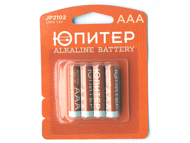 Батарейка AAA LR03 1,5V alkaline 4шт. ЮПИТЕР Арт. JP2102 - фото