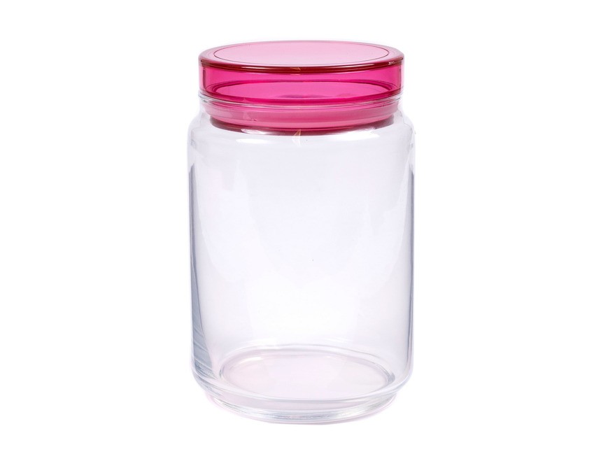 Банка для сыпучих продуктов стеклянная ''colorlicious pink'' 1 л с пластмассовой крышкой (арт. L8122, код 209057) Арт.92965