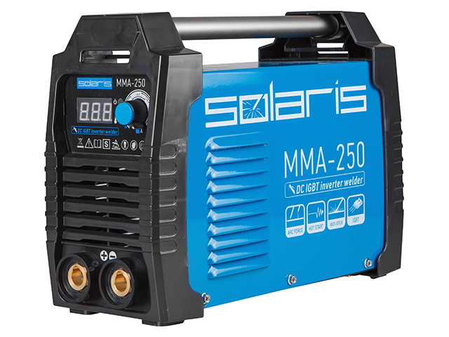 Инвертор сварочный SOLARIS MMA-250 (230В, 20-250 А, электроды диам. 1.6-5.0 мм, вес 5.0 кг) Арт. MMA-250 - фото